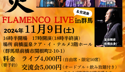 11/9(土)フラメンコライブ@前橋温泉クリニック